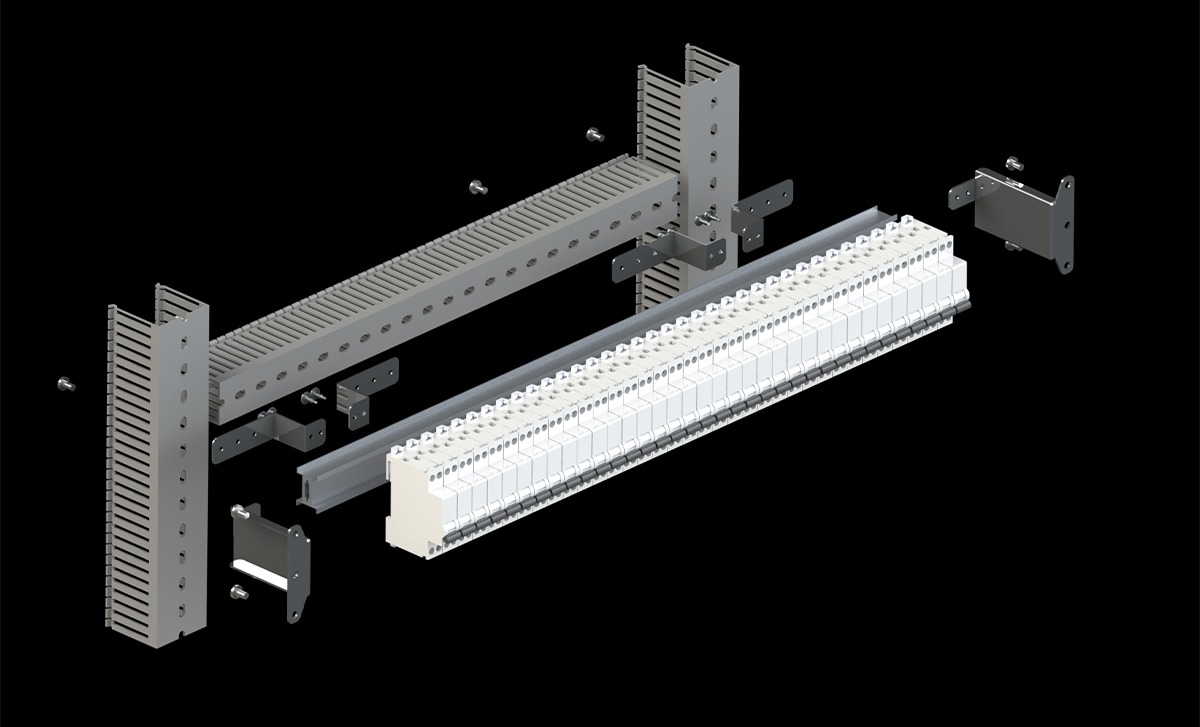 Aluminum DIN Rail Kit (Rear Mounted)